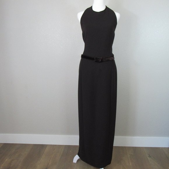 Dana Buchman Dresses & Skirts - Dana Buchman Brown Long Sleeveless Halter Dress